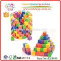 100 PCS Cubes multicolores en bois de 2 cm